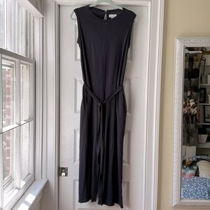 Unstructured sleeveless Velvet (brand) jumpsuit; navy blue cotton: xs